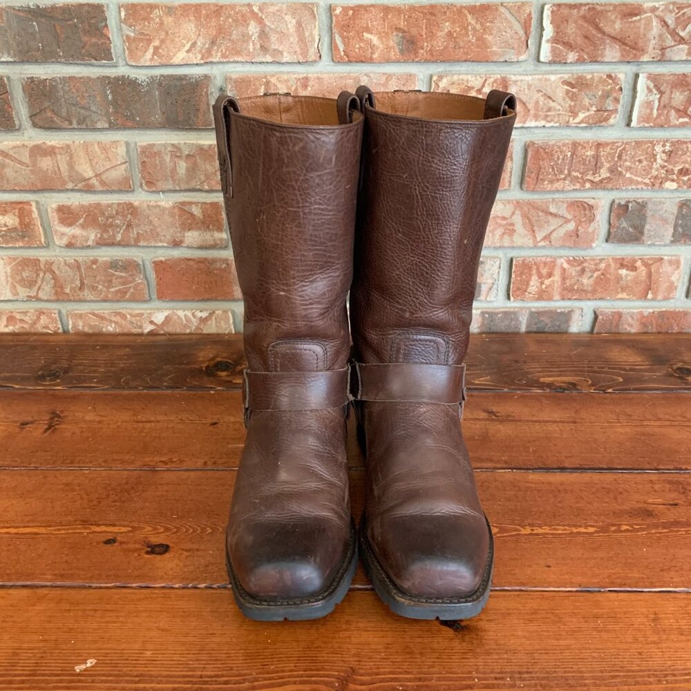 Frye Harness Mahogany Brown Leather Biker Motorcycle Western Boots Size 9 D - Picture 4 of 16